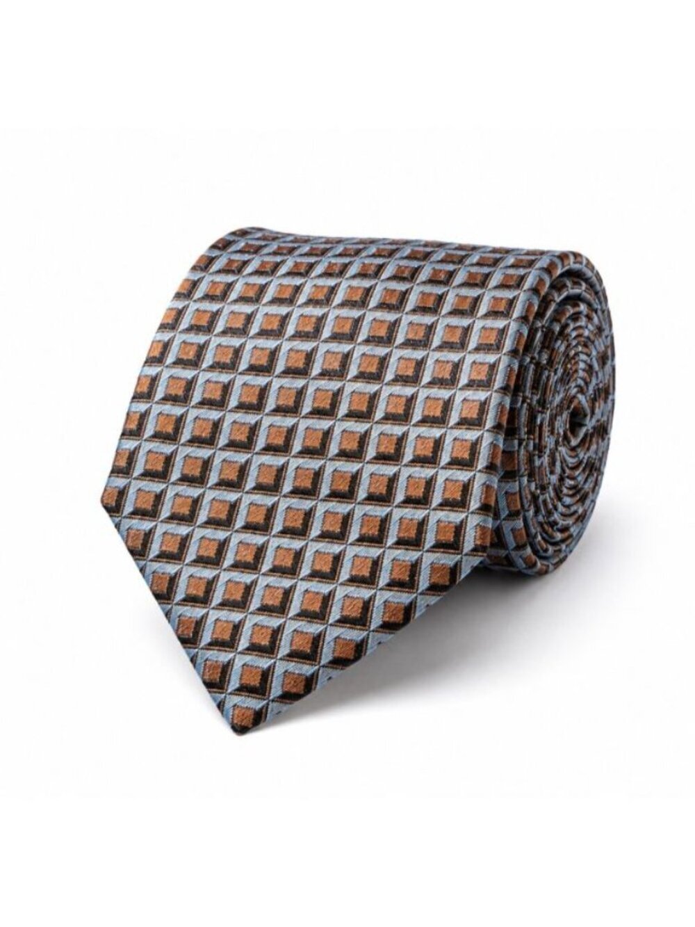 Impermeable by Weatherproof Silk Tie Mens Geometric Gray Blue Bronze Necktie